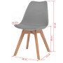 Sillas de comedor 6 unidades plástico gris