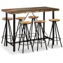 Set de muebles de bar 7 piezas madera reciclada
