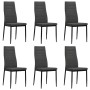 Sillas de comedor 6 unidades tela gris oscuro