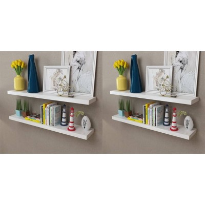 Estantes de pared 4 unidades blanco 100 cm