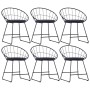 Sillas de comedor asientos de cuero sintético 6 uds acero negro