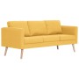 Conjunto de sofás 2 piezas tela amarillo