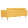 Conjunto de sofás 2 piezas tela amarillo