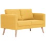 Conjunto de sofás 2 piezas tela amarillo