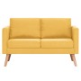 Conjunto de sofás 2 piezas tela amarillo