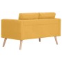 Conjunto de sofás 2 piezas tela amarillo