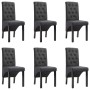 Sillas de comedor 6 unidades tela gris oscuro
