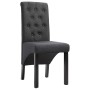 Sillas de comedor 6 unidades tela gris oscuro