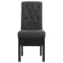 Sillas de comedor 6 unidades tela gris oscuro