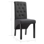 Sillas de comedor 6 unidades tela gris oscuro