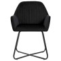 Silla de comedor 6 unidades terciopelo negro