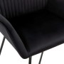 Silla de comedor 6 unidades terciopelo negro