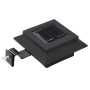 Lámparas solares cuadradas de exterior negras 12 uds LED 12 cm