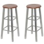 Taburetes de cocina 4 unidades MDF plateado y marrón