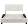 Cama con colchón cuero sintético blanco 90x200 cm