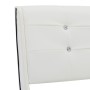 Cama con colchón cuero sintético blanco 90x200 cm