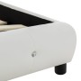 Cama con colchón cuero sintético blanco 90x200 cm
