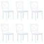 Sillas de comedor 6 unidades madera maciza de caucho blanco
