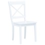 Sillas de comedor 6 unidades madera maciza de caucho blanco