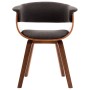 Sillas de comedor 6 uds madera curvada gris y tela