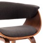 Sillas de comedor 6 uds madera curvada gris y tela