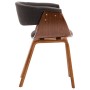 Sillas de comedor 6 uds madera curvada gris y tela