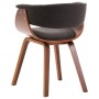 Sillas de comedor 6 uds madera curvada gris y tela