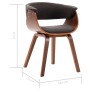 Sillas de comedor 6 uds madera curvada gris y tela