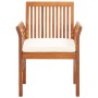 Set comedor de jardín 7 pzas y cojines madera maciza de acacia