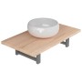 Conjunto de muebles de baño 2 piezas cerámica roble