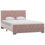 Estructura de cama sin colchón terciopelo rosa 120x200 cm