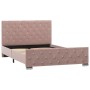 Estructura de cama sin colchón terciopelo rosa 120x200 cm