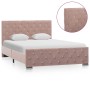 Estructura de cama sin colchón terciopelo rosa 120x200 cm