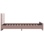 Estructura de cama sin colchón terciopelo rosa 120x200 cm