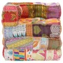 Puf modular de tela patchwork