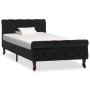 Estructura de cama sin colchón terciopelo negro 90x200 cm