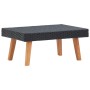 Set de muebles de jardín 3 pzas y cojines ratán sintético negro