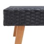 Set de muebles de jardín 3 pzas y cojines ratán sintético negro
