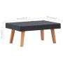 Set de muebles de jardín 3 pzas y cojines ratán sintético negro