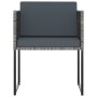 Set de muebles jardín 9 pzas con cojines ratán sintético gris