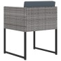 Set de muebles jardín 9 pzas con cojines ratán sintético gris
