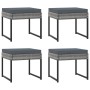 Set de muebles jardín 9 pzas con cojines ratán sintético gris