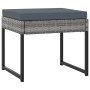 Set de muebles jardín 9 pzas con cojines ratán sintético gris