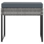 Set de muebles jardín 9 pzas con cojines ratán sintético gris