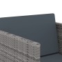 Set de muebles jardín 9 pzas con cojines ratán sintético gris