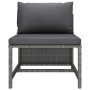 Set de muebles de jardín 4 pzas y cojines ratán sintético gris