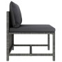 Set de muebles de jardín 4 pzas y cojines ratán sintético gris