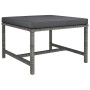 Set de muebles de jardín 4 pzas y cojines ratán sintético gris