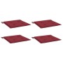 Cojines silla de jardín 4 uds tela Oxford rojo tinto 50x50x3 cm