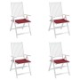 Cojines silla de jardín 4 uds tela Oxford rojo tinto 50x50x3 cm